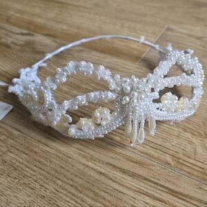 VINTAGE ❤️ Wedding Crown, (New, Never Worn) Beaded Stefana Crown Handmade 🇨🇦
